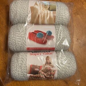 Bernat Super Value Yarn in Gray and White